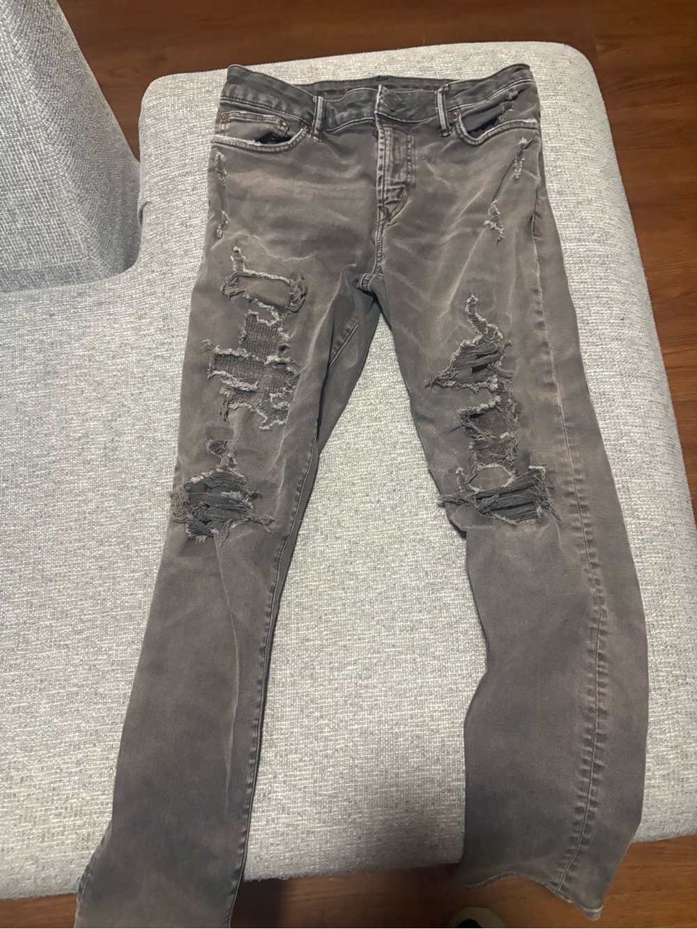 American Eagle Black Pants Ripped Style Size 32